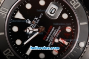 Rolex Submariner Pro-Hunter Automatic Movement PVD Case with Black Dial-White Markers and Ceramic Bezel-PVD Strap