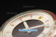 Ferrari Lap Time Chronograph Quartz Movement Steel Case with Stick Markers and Black Rubber Strap