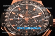 Hublot Big Bang Aero Bang Chrono Miyota Quartz Rose Gold Case with Black Skeleton Dial Stick Markers and Black Ceramic Bezel