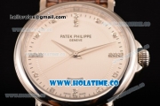 Patek Philippe Calatrava Miyota Quartz Steel Case with White Dial and Diamonds Markers