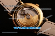 Breguet Classique Miyota 9015 Automatic Yellow Gold Case with White Dial Yellow Gold Bezel and Black Leather Strap - (AAAF)