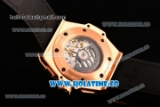 Hublot King Power Chrono Swiss Valjoux 7750 Automatic Rose Gold Case with Black Dial and Yellow Stick Markers