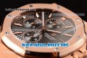 Audemars Piguet Royal Oak Chronograph Miyota OS10 Quartz Rose Gold Case with Black Dial and Rose Gold Bracelet