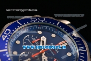 Omega Seamaster Diver 300M Chrono Miyota OS20 Quartz Steel Case with Blue Dial and White Markers