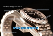 Rolex Datejust 37mm Swiss ETA 2836 Automatic Steel Case with Jubilee Steel Bezel Black Dial Stick Steel Bracelet