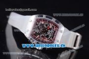 Richard Mille RM 011 Felipe Massa Flyback Chronograph Swiss Valjoux 7750 Automatic Sapphire Crystal Case with Aerospace Nano Translucent and Skeleton Dial Strap