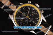 Tag Heuer Carrera Calibre 18 Miyota Quartz Steel Case with Black Dial Stick Markers and Yellow/Black Nylon Strap - Yellow Inner Bezel