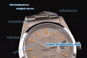 Rolex Datejust Swiss ETA 2836 Automatic Steel Case with Stainless Steel Strap Gold Stick Markers