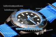 Rolex Sea-Dweller Deepsea Asia 2813 Automatic PVD Case with Blue Nylon Strap and Blue Diver Index