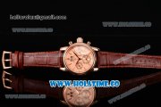 Patek Philippe Grand Complication Chrono Miyota OS20 Quartz Rose Gold Case with Beige Dial and Stick Markers