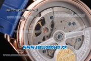 IWC Portuguese Tourbillon Asia ST25 Automatic Rose Gold Case with Blue Dial Arabic Numeral Markers and Blue Leather Strap