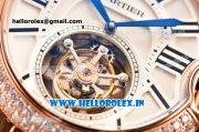 Cartier Ballon Bleu Tourbillon Seagull ST80 Tourbillon Manual Winding Rose Gold Case with White Dial and Diamonds Bezel