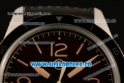 Bell&Ross BR 123 FALCON Miyota 9015 Automatic Steel Case with Brown Dial and Black Rubber Strap