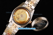 Rolex Datejust Swiss ETA 2836 Automatic Movement 18K Gold Never Fade with Diamonds Markers and Gold Dial-Two Tone