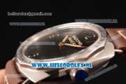 Panerai Radiomir 3 Days Acciaio P.3000 Auto Steel Case with Black Dial and Brown Leather Strap - 1:1 Origianl (ZF)