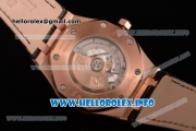 Audemars Piguet Royal Oak 41 Clone AP Calibre 3120 Automatic Rose Gold Case with Blue Dial Stick Markers and Black Leather Strap (BP)