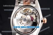 Rolex Datejust Clone Rolex 3135 Automatic Two Tone Case/Bracelet with Stick Markers and Grey Dial (BP)