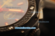 Hublot Big Bang Chronograph Swiss Quartz PVD Case With Black Dial and Black Leather Strap
