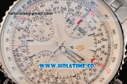 Breitling Montbrillant Datora Chrono Swiss Valjoux 7751 Automatic Steel Case/Bracelet with White Dial and Stick Markers - 1:1 Original (J12)