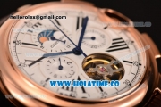 Cartier Ballon Bleu De Tourbillon Asia Automatic Rose Gold Case with White Dial and Black Roman Numeral Markers