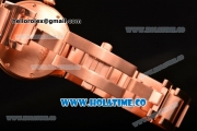 Cartier Rotonde De Miyota Quartz Rose Gold Case/Bracelet with Blue Dial and White Roman Numeral Markers