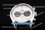 Tag Heuer Carrera Calibre 18 Chronograph Miyota Quartz Steel Case with White Dial and Silver Stick Markers