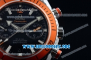 Omega Seamaster Planet Ocean Chrono Clone Omega 9300 Automatic Steel Case with Black Dial Orange Bezel and Stainless Steel Bracelet (EF)