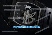 1:1 Richard Mille RM 35-02 RAFAEL NADA Japanese Miyota 9015 Automatic Black PVD Case with Skeleton Dial Black Rubber Strap