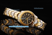 Tag Heuer Link 200 Meters Swiss Quartz Movement Black Dial with Gold Stick Markers and Two Tone Strap