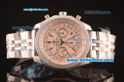 Breitling For Bentley Asia Valjoux 7750 Automatic Movement with White Dial and SS Strap-Small date
