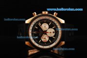 Breitling Chrono-Matic Chronograph Swiss Valjoux 7750 Automatic Movement Rose Gold Case with Brown Dial and PVD Bezel