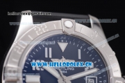 Breitling Avenger II GMT Swiss ETA 2824 Automatic Steel Case with Black Dial Arabic Number Markers and Black Rubber Strap