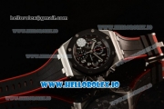 Audemars Piguet Royal Oak Offshore Chronograph Clone AP Calibre 3126 Automatic Steel Case Black Dial With Arabic Numeral Markers Red Rubber Strap - 1:1 Original (JF)