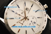 Tag Heuer Carrera Chronograph Miyota Quartz Movement Steel Case with White Dial and Black Leather Strap