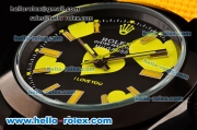 Rolex Milgauss "I lover you" Bamford Editon Yellow Asia 2813 Automatic PVD Case Yellow Nylon Strap with Black Dial Yellow Stick Markers