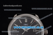 IWC Ingenieur Clone IWC 52010 Automatic Steel Case with Black Dial Stick Markers and Black Leather Strap