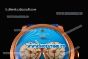 Patek Philippe Grand Complications Asia Automatic Rose Gold Case with Blue Dial and Blue Leather Strap