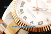 Rolex Datejust Automatic Movement Steel Case with Rose Gold Bezel and Two Tone Strap-Lady Model