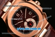 Patek Philippe Nautilus Chrono Swiss Valjoux 7750 Automatic Rose Gold Case with Stick Markers and Brown Dial - 1:1 Original (BP)