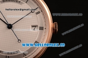 Breguet Classique Miyota 9015 Automatic Rose Gold Case with White Dial and Brown Leather Strap Arabic Numeral Markers - (AAAF)