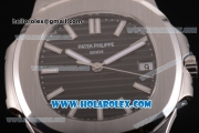 Patek Philippe Nautilus Miyota 9015 Automatic Full Steel with White Stick Markers and Black Dial