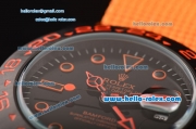 Rolex Stealth Flame Explorer II Bamfor Asia 2813 Automatic PVD Case with Orange Nylon Strap Black Dial Orange Markers