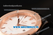 Hublot Classic Fusion 9015 Auto PVD/Rose Gold Case with White Dial and Black Leather Strap