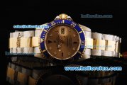 Rolex Submariner Swiss ETA 2836 Automatic Movement Steel Case with Diamond Markers and Two Tone Strap