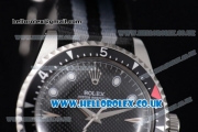 Rolex Milgauss Vintage Asia 2813 Automatic Steel Case with Black Dial Grey/Black Nylon Strap and Dot Markers