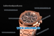 Audemars Piguet Royal Oak Chrono 41MM Swiss Valjoux 7750 Automatic Full Rose Gold with Black Dial and Stick Markers (EF)