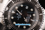 Rolex Sea-Dweller Oyster Perpetual Date Swiss ETA 2836 Automatic Movement White Round Hour Marker with Black Dial and Bezel-SS Strap
