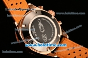 Tag Heuer Carrera Calibre 1887 Space X Chrono Miyota OS10 Quartz Rose Gold Case with Brown Leahter Strap and Black Dial