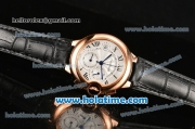 Cartier Ballon Bleu De Medium Chrono Miyota Quartz Rose Gold Case with White Dial and Roman Numeral Markers