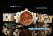 Rolex Oyster Perpetual Automatic Movement ETA Coating Case with Orange Dial and Roman Numerals